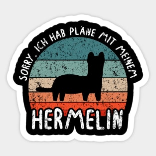 Hermelin Retro Design Vintage Familie Wildtier Sticker